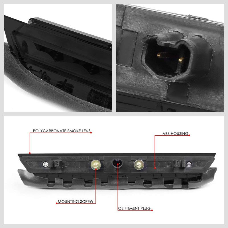 Chrome Housing Smoked Len LED Rear 3RD Third Brake Light Lamp For 11-16 Scion tC