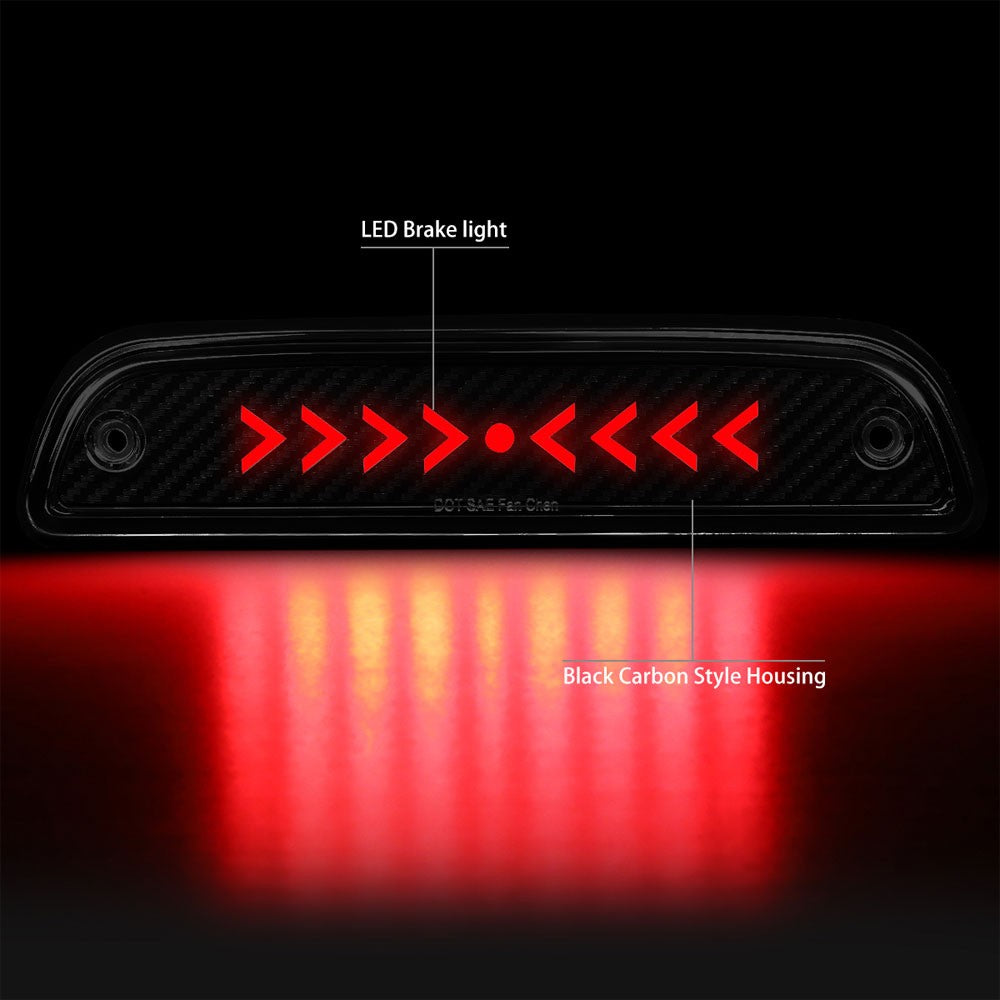 [Sequential Arrow LED] Carbon Look/Clear Len Third Brake Light For 95-22 Tacoma
