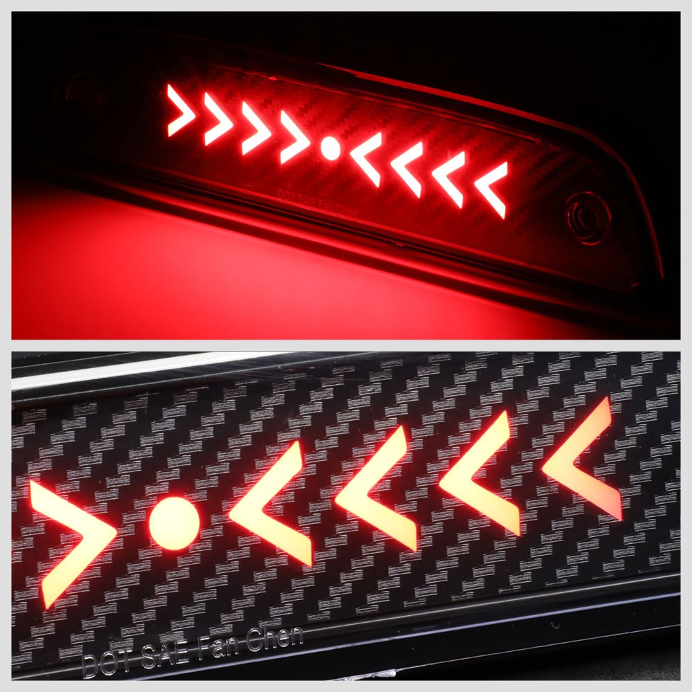 [Sequential Arrow LED] Carbon Look/Clear Len Third Brake Light For 95-22 Tacoma