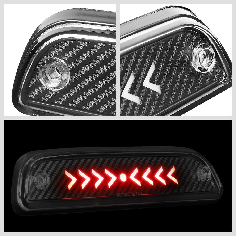 [Sequential Arrow LED] Carbon Look/Clear Len Third Brake Light For 95-22 Tacoma
