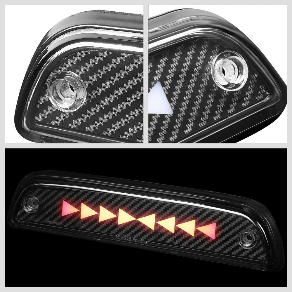 [Sequential Triangle LED] Carbon/Clear Len Third Brake Light For 95-22 Tacoma