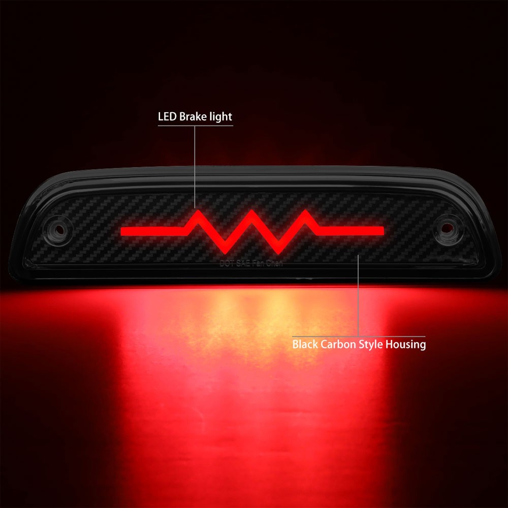 [Sequential Heartbeat LED] Carbon/Clear Len Third Brake Light For 95-22 Tacoma
