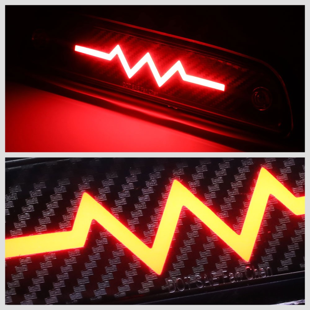 [Sequential Heartbeat LED] Carbon/Clear Len Third Brake Light For 95-22 Tacoma