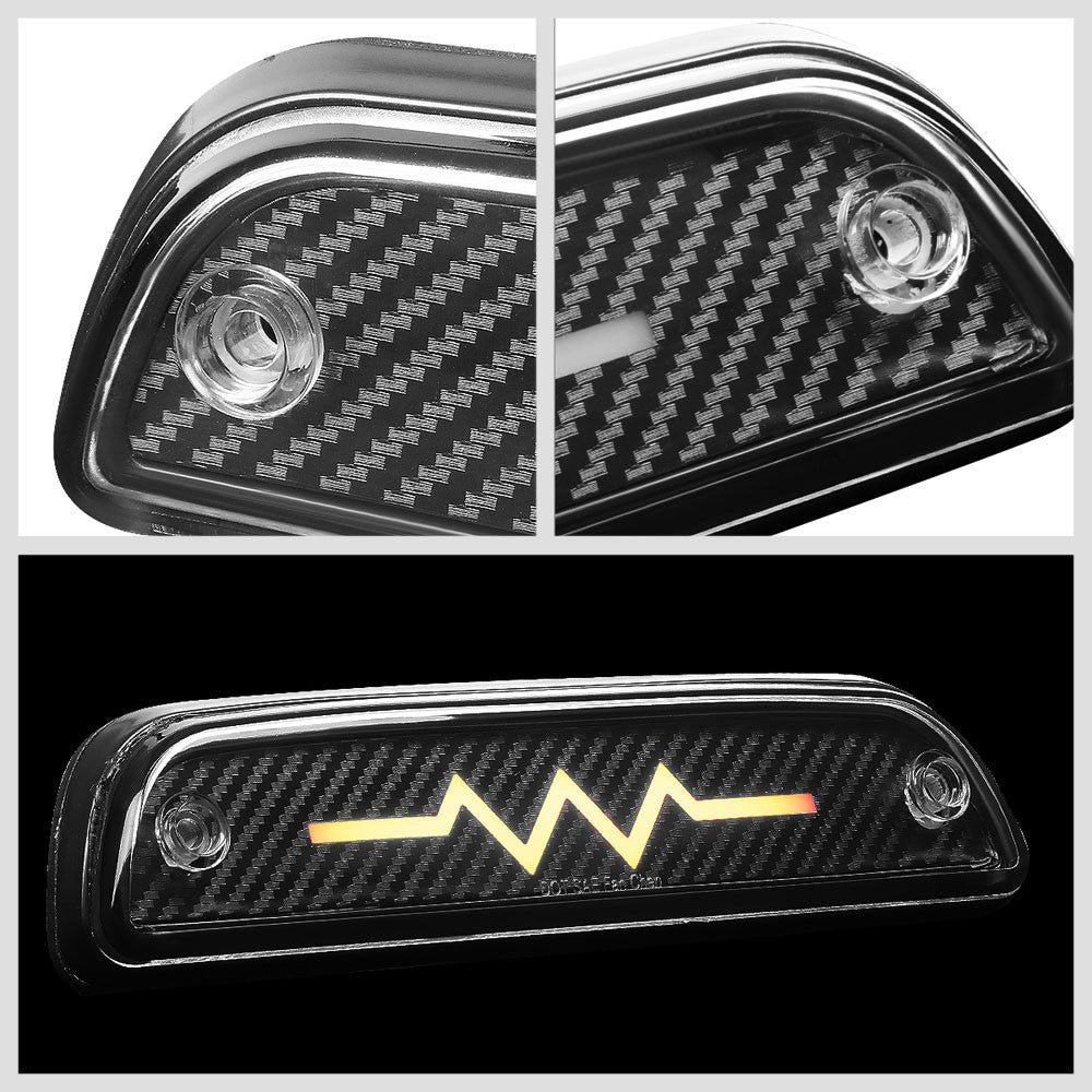 [Sequential Heartbeat LED] Carbon/Clear Len Third Brake Light For 95-22 Tacoma