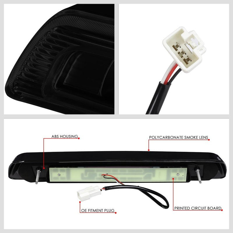 Black Housing Smoked Lens 3D LED Third Brake Light+Cargo Light For 07-20 Tundra