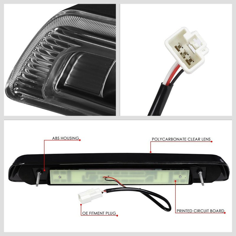 Black Housing Clear Lens 3D LED Third Brake Light+Cargo Light For 07-20 Tundra