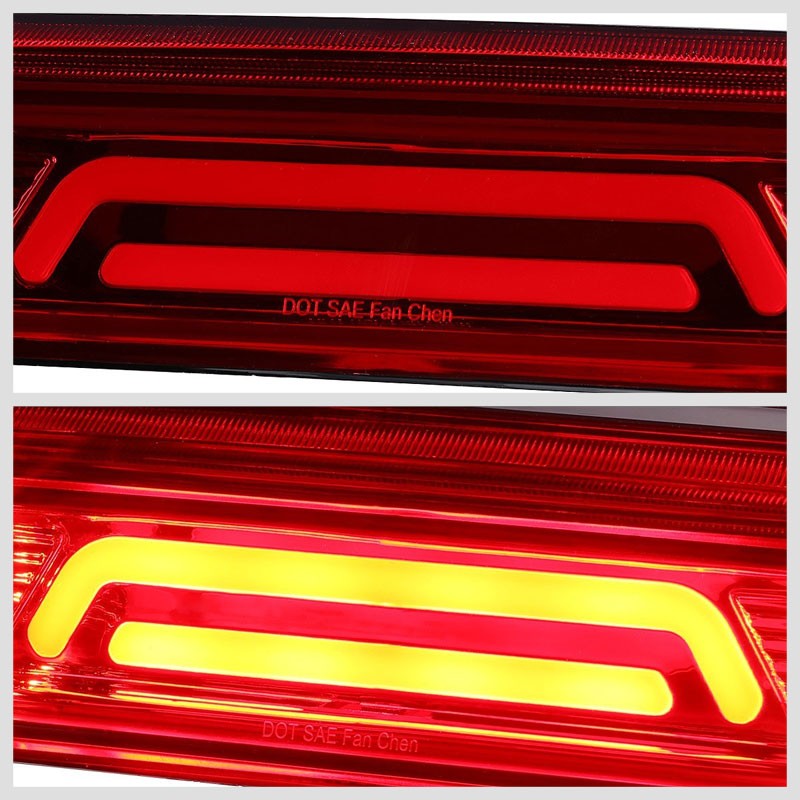 Chrome Housing Red Lens 3D LED Third Brake Light+Cargo Light For 07-20 Tundra