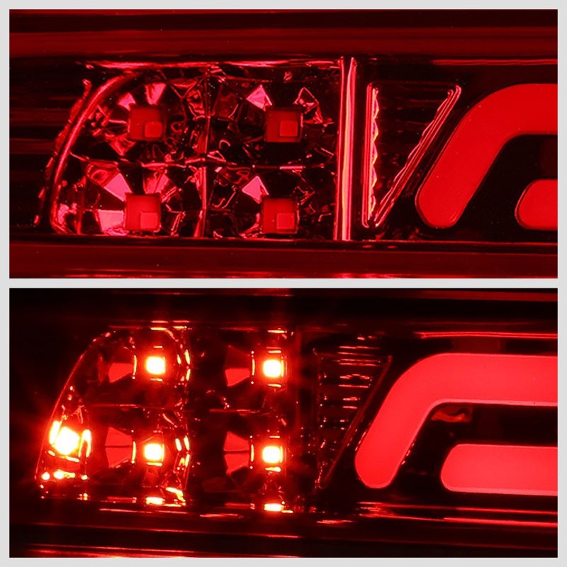 Chrome Housing Red Lens 3D LED Third Brake Light+Cargo Light For 07-20 Tundra