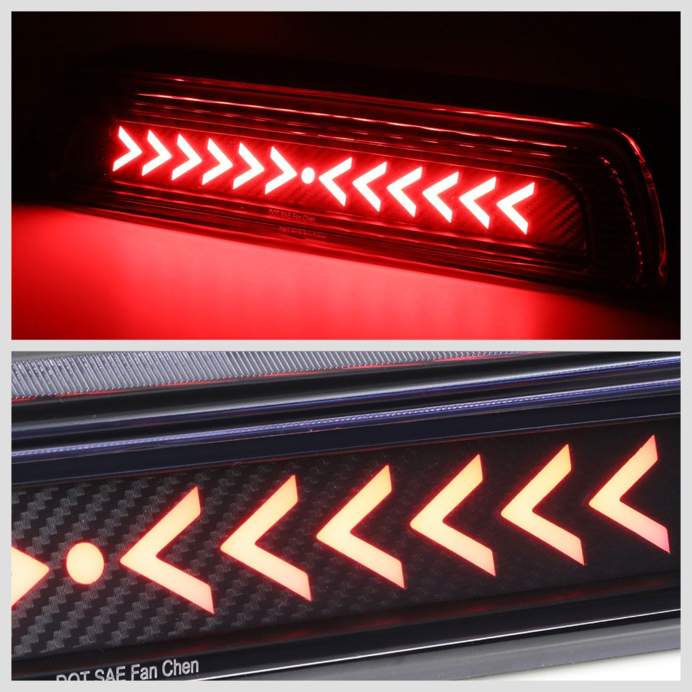 [Sequential Arrow LED] Carbon Look/Clear Len Third Brake Light For 07-20 Tundra