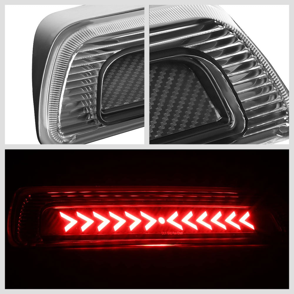[Sequential Arrow LED] Carbon Look/Clear Len Third Brake Light For 07-20 Tundra