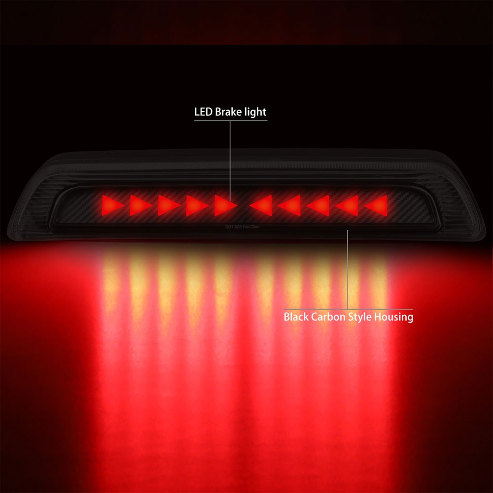 [Sequential Triangle LED] Carbon/Clear Len Third Brake Light For 07-20 Tundra