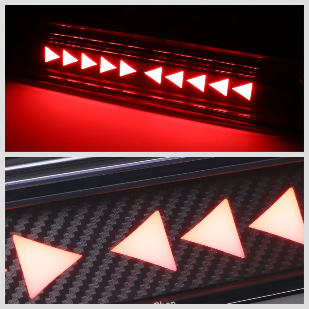 [Sequential Triangle LED] Carbon/Clear Len Third Brake Light For 07-20 Tundra