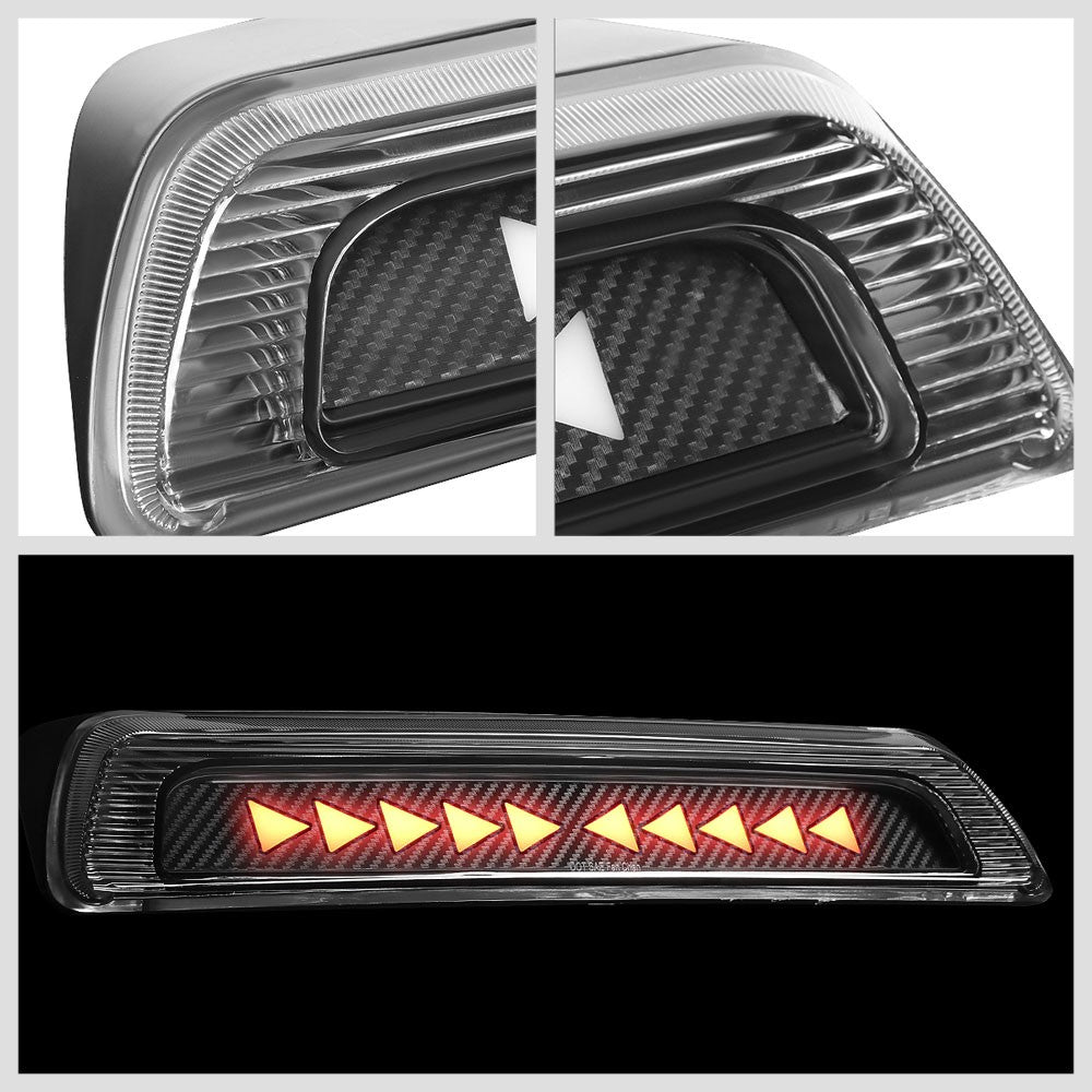 [Sequential Triangle LED] Carbon/Clear Len Third Brake Light For 07-20 Tundra