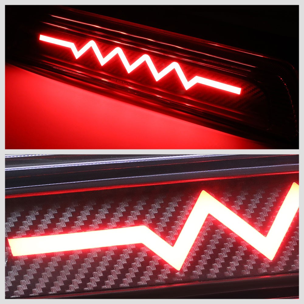 [Sequential Heartbeat LED] Carbon/Clear Len Third Brake Light For 07-20 Tundra