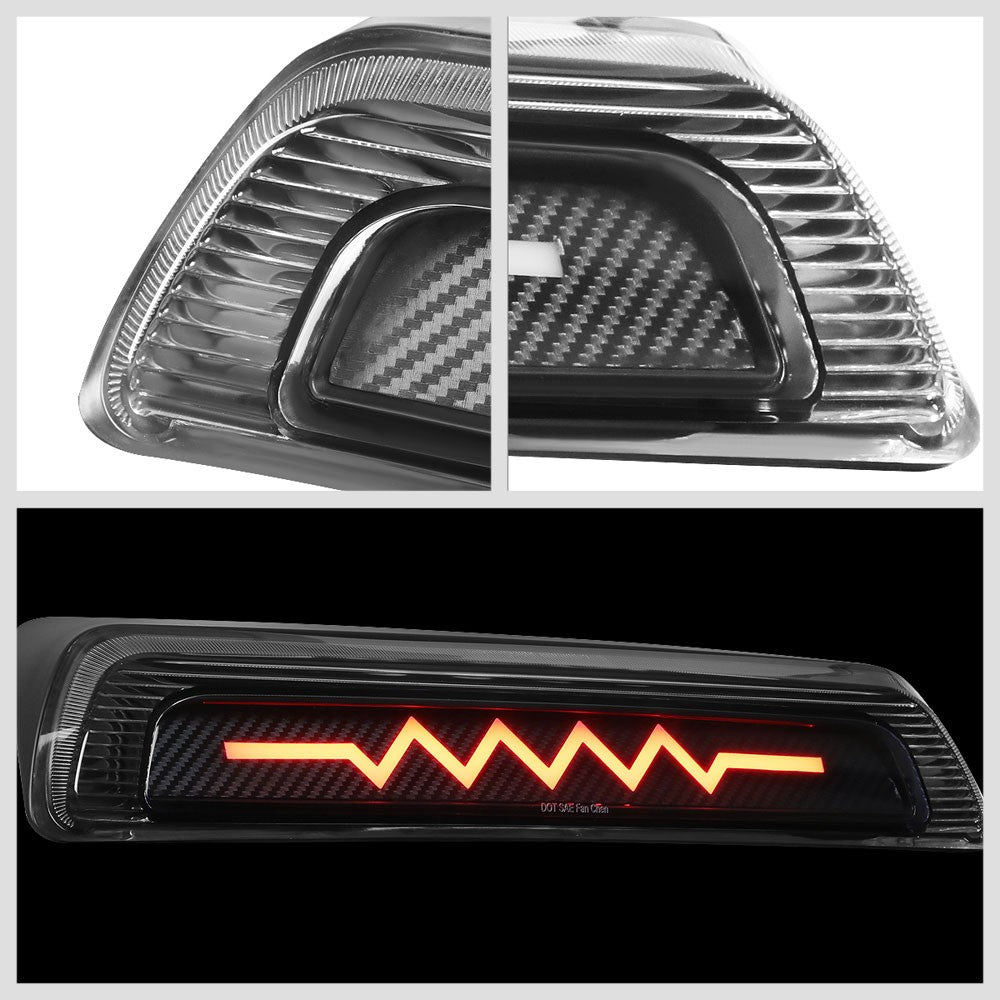 [Sequential Heartbeat LED] Carbon/Clear Len Third Brake Light For 07-20 Tundra