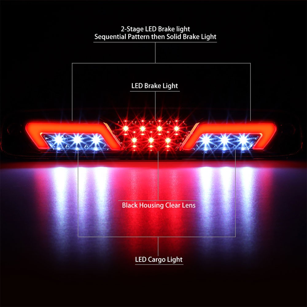 [Brake & Cargo LED] Clear Len Third Brake Light For 07 Silverado HD Classic