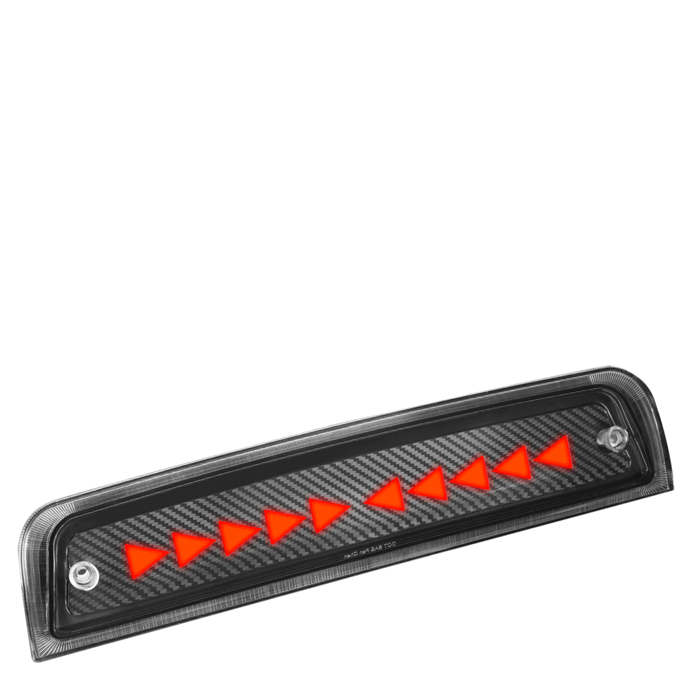 [Sequential Triangle LED] Carbon Look/Clear Len Third Brake Light For 09-18 Ram