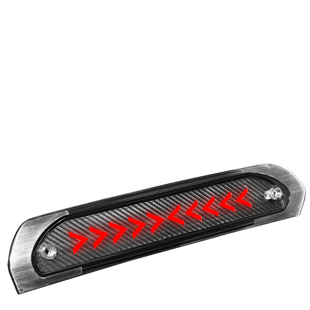 Carbon Fiber Look Sequential Arrow LED Third Tail Brake Light Compatible with Silverado Sierra 1500 2500 3500 HD 99-07 : Auto Dynasty Carbon Fiber Look Sequential Heartbeat