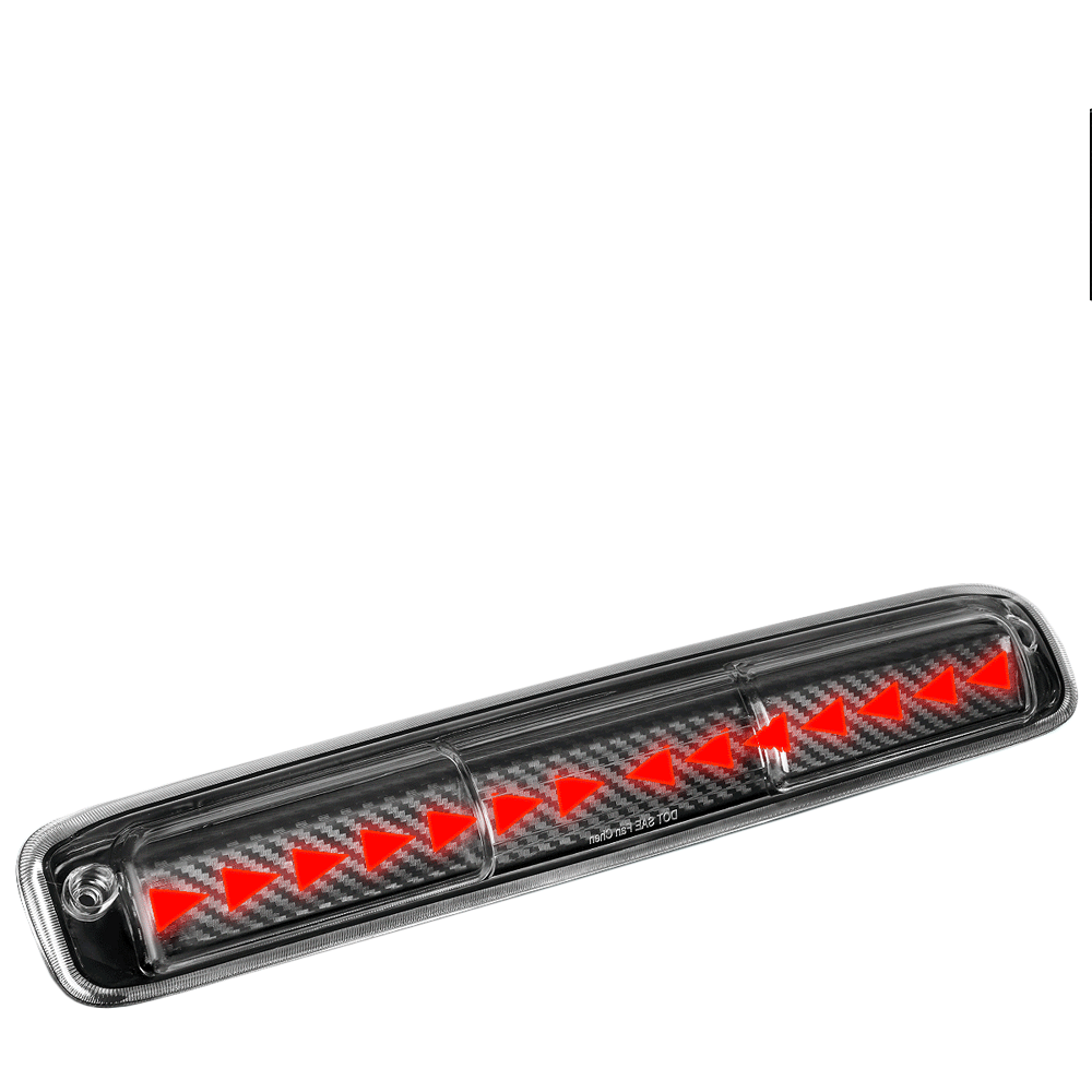 [Sequential Triangle LED] Carbon/Clear Len Third Brake Light For 99-06 Silverado