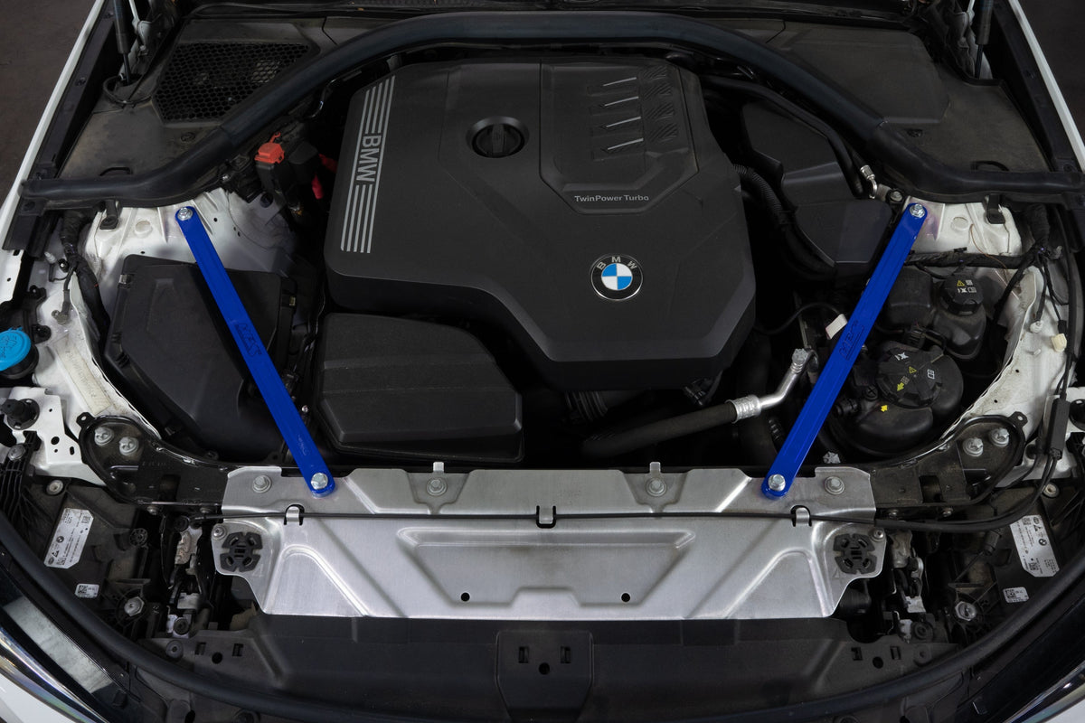 42-115BL HPS Blue Front Up Solid Strut Bar Tower Brace For 20-24 BMW M340i / 19-24 330i