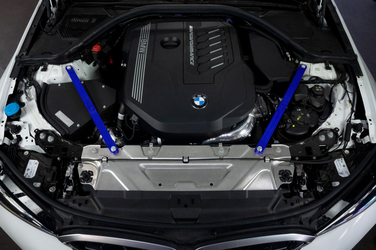 42-115BL HPS Blue Front Up Solid Strut Bar Tower Brace For 20-24 BMW M340i / 19-24 330i
