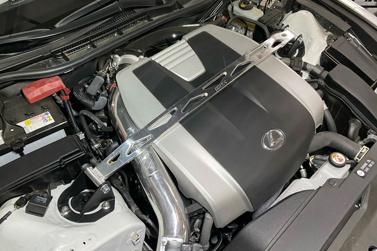 42-117P HPS Polish Strut Bar Tower Brace Bar For 21-25 Lexus IS300 IS350 3.5L V6 XE30