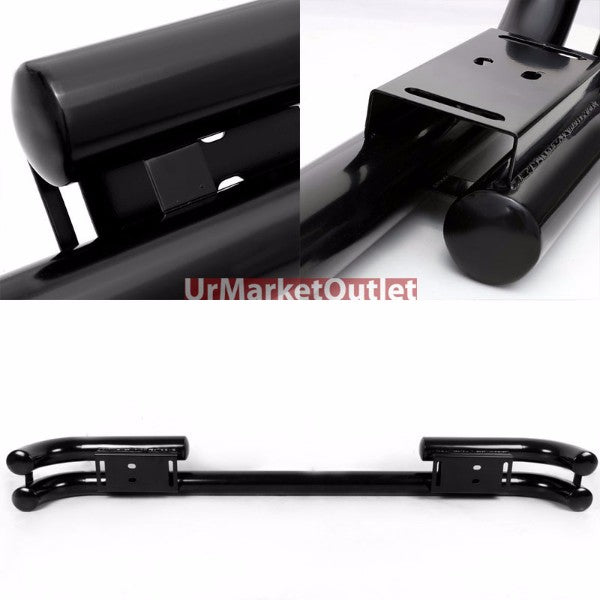 Black Coat Steel Double Bar Rear Bumper Protector Guard For Jeep 88-06 Wrangler
