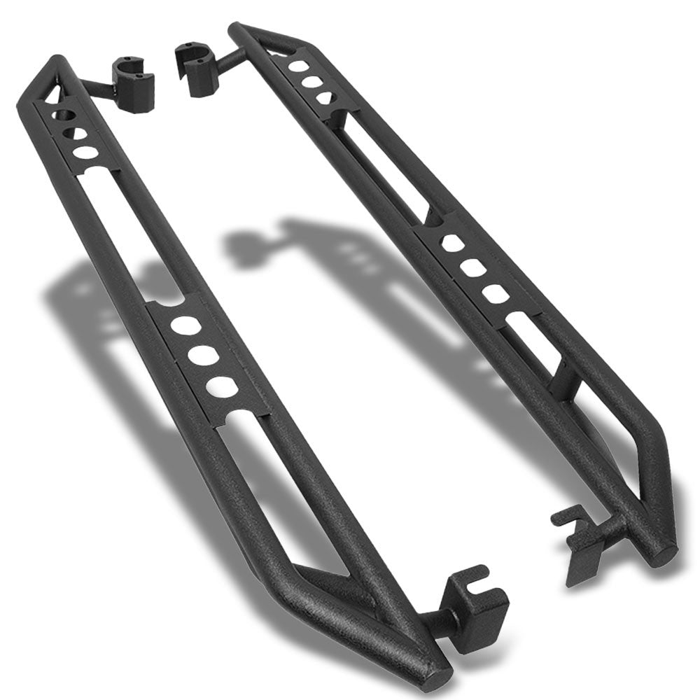 73" Steel Girder Black Running Board Nerf Bar For 18+ Jeep Wrangler JL 4Dr