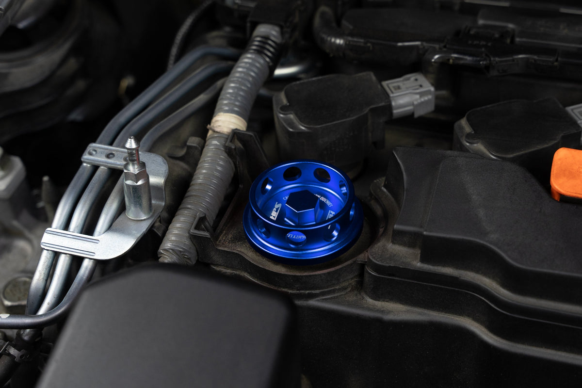 5269-104BL HPS Blue CNC Billet Aluminum Engine Oil Filler Cap Neck Sealing For Acura Honda
