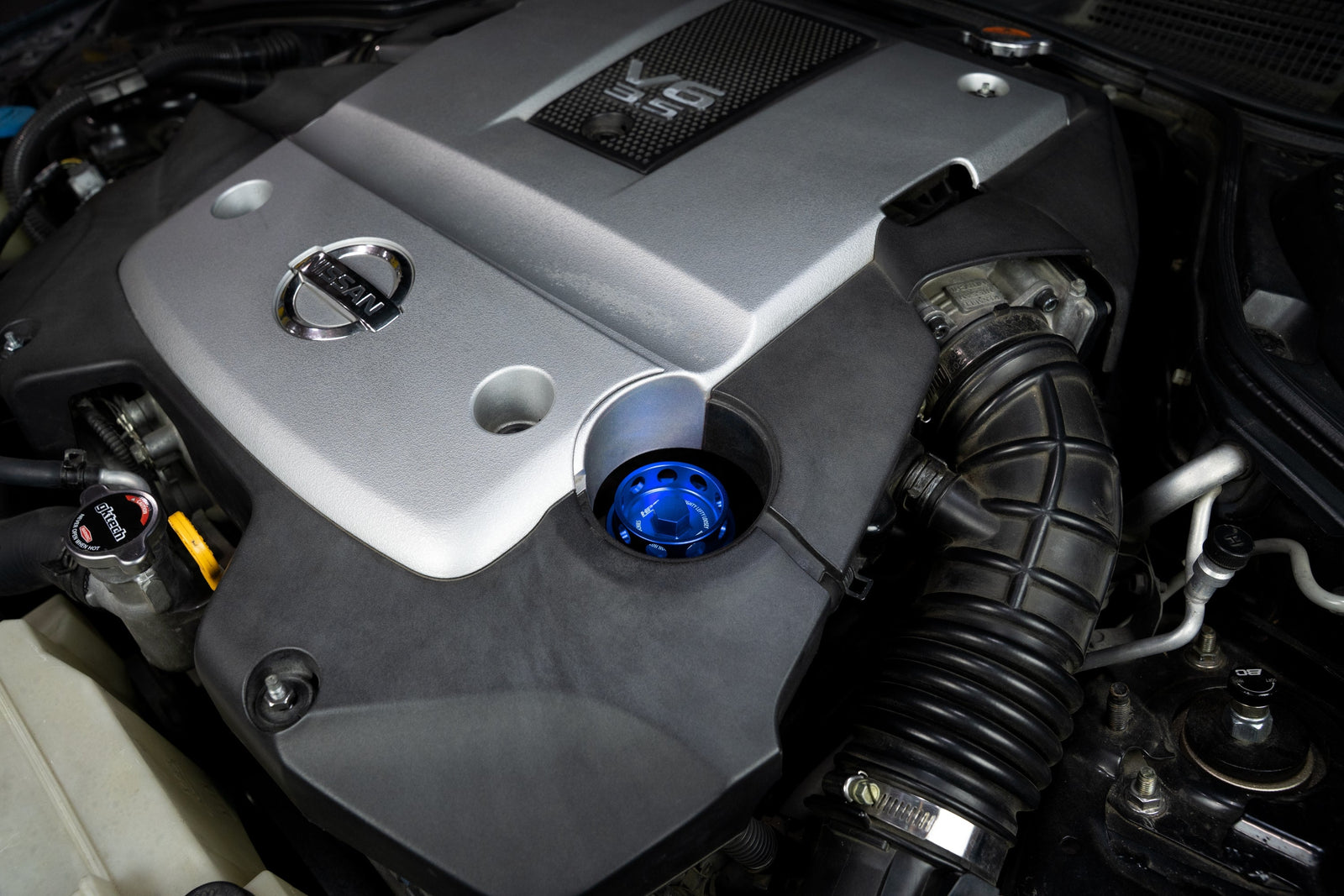 5269-104BL HPS Blue CNC Billet Aluminum Engine Oil Filler Cap Neck Sealing For Acura Honda