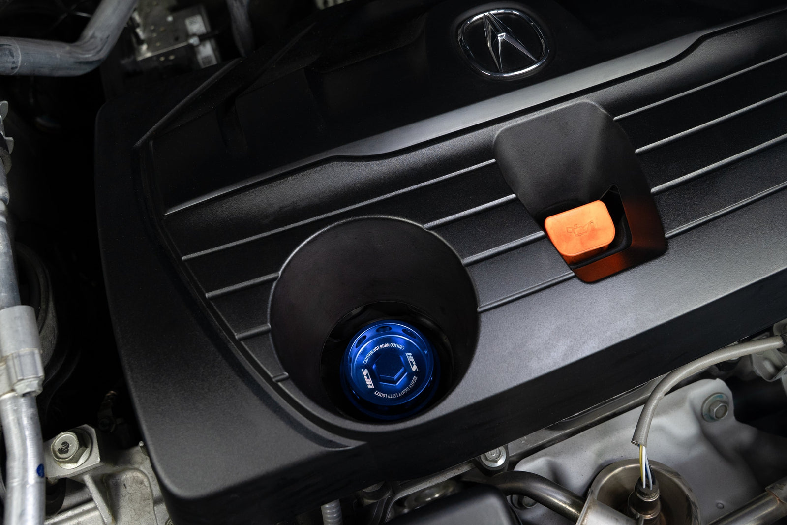 5269-104BL HPS Blue CNC Billet Aluminum Engine Oil Filler Cap Neck Sealing For Acura Honda