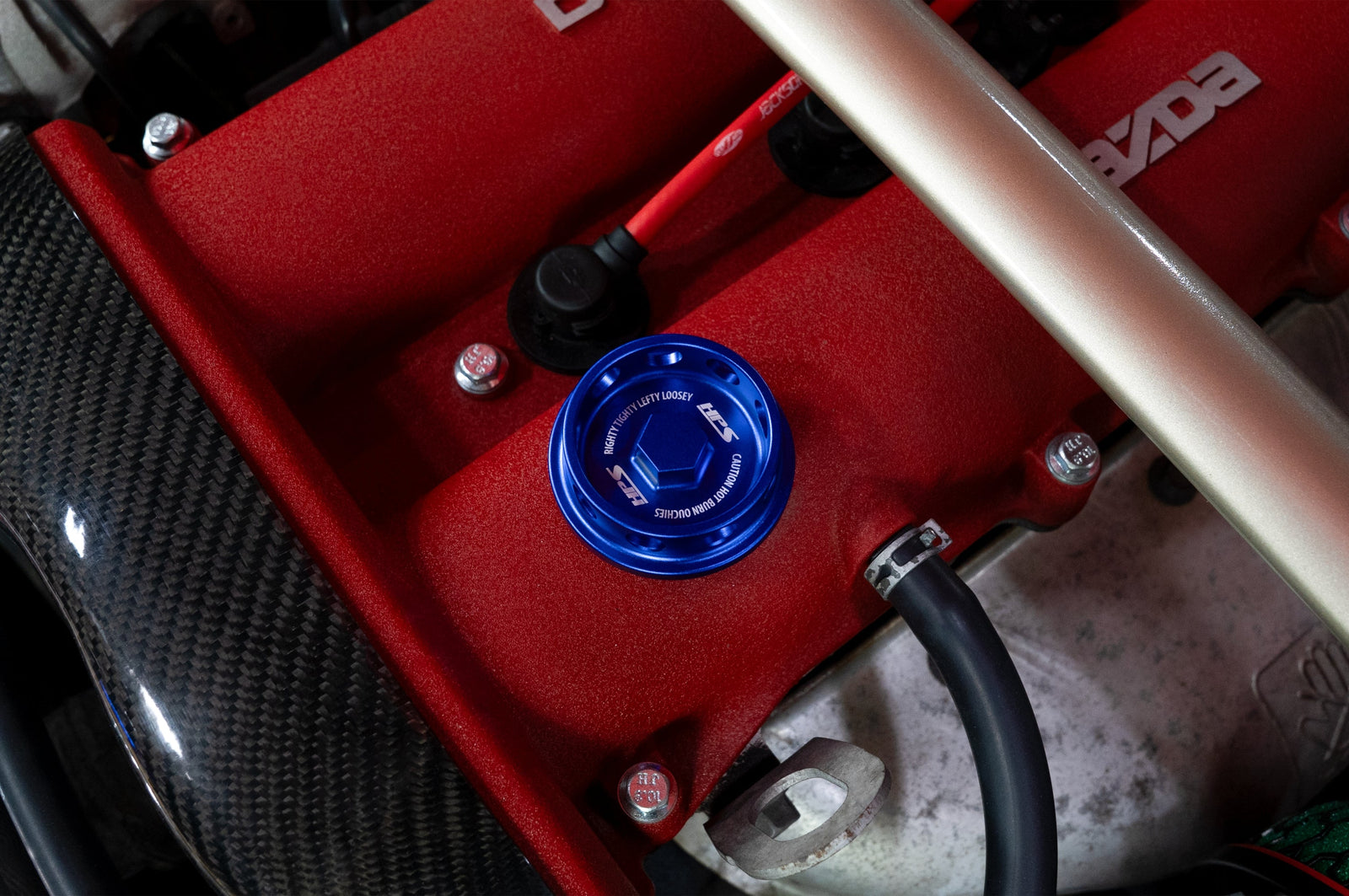 5269-107BL HPS Blue CNC Billet Aluminum Engine Oil Filler Cap Neck Sealing For Mazda Models
