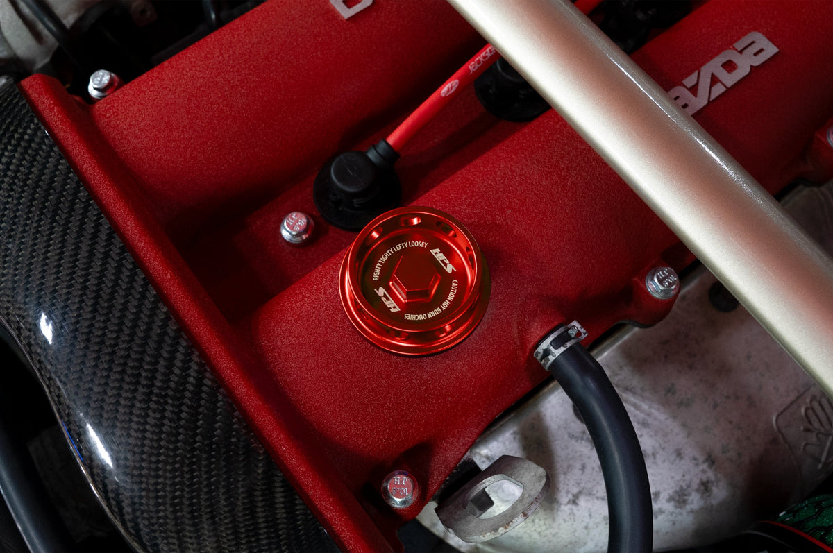 5269-107R HPS Red CNC Billet Aluminum Engine Oil Filler Cap Neck Sealing For Mazda Models