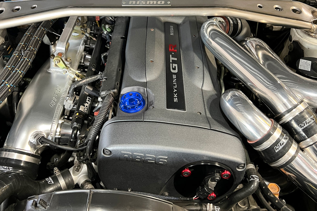 HPS Blue CNC Billet Aluminum Engine Oil Filler Cap Neck Sealing For Nissan Infiniti 5269-108BL