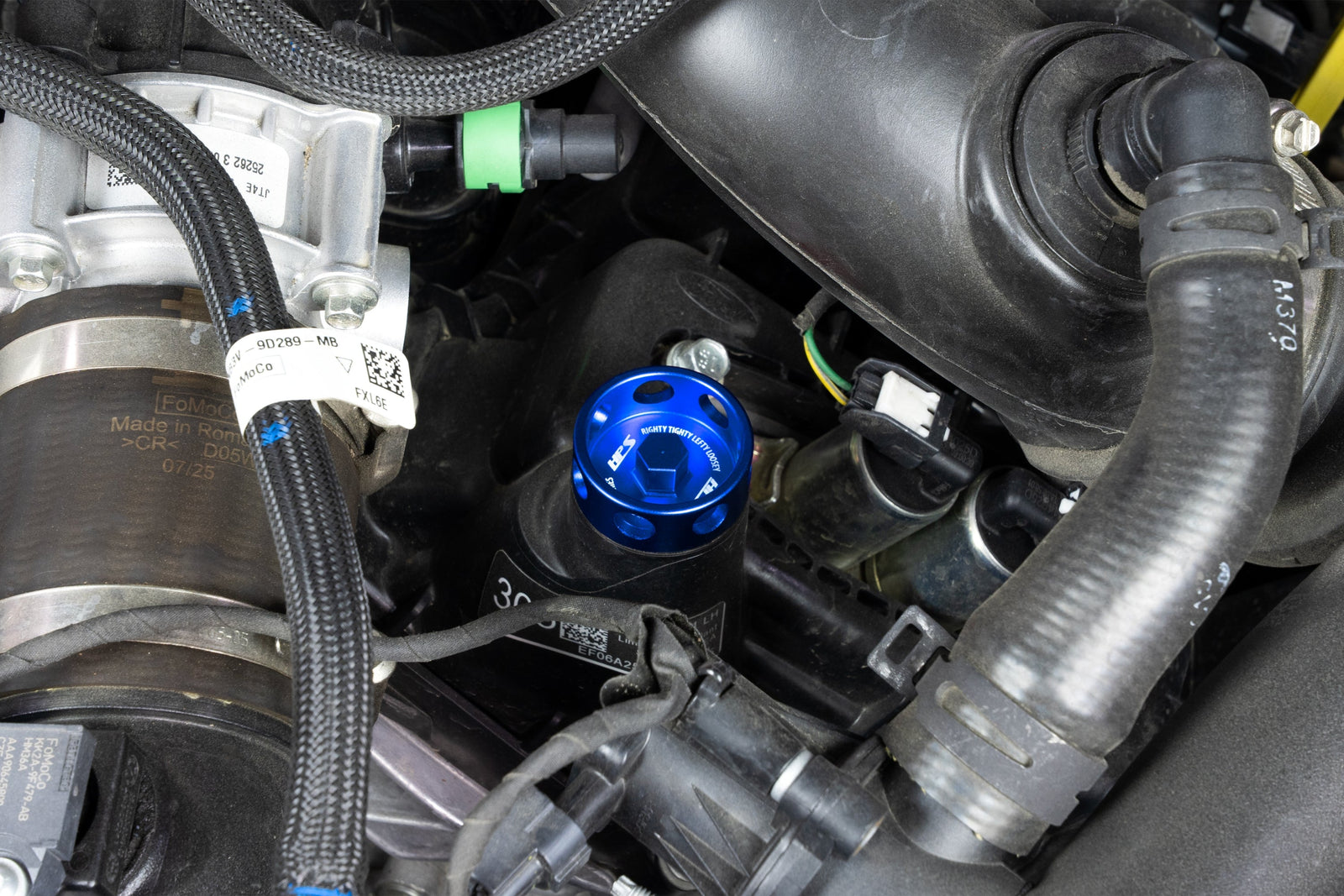 HPS Blue CNC Billet Aluminum Engine Oil Filler Cap Neck Sealing For Lincoln 5269-110BL