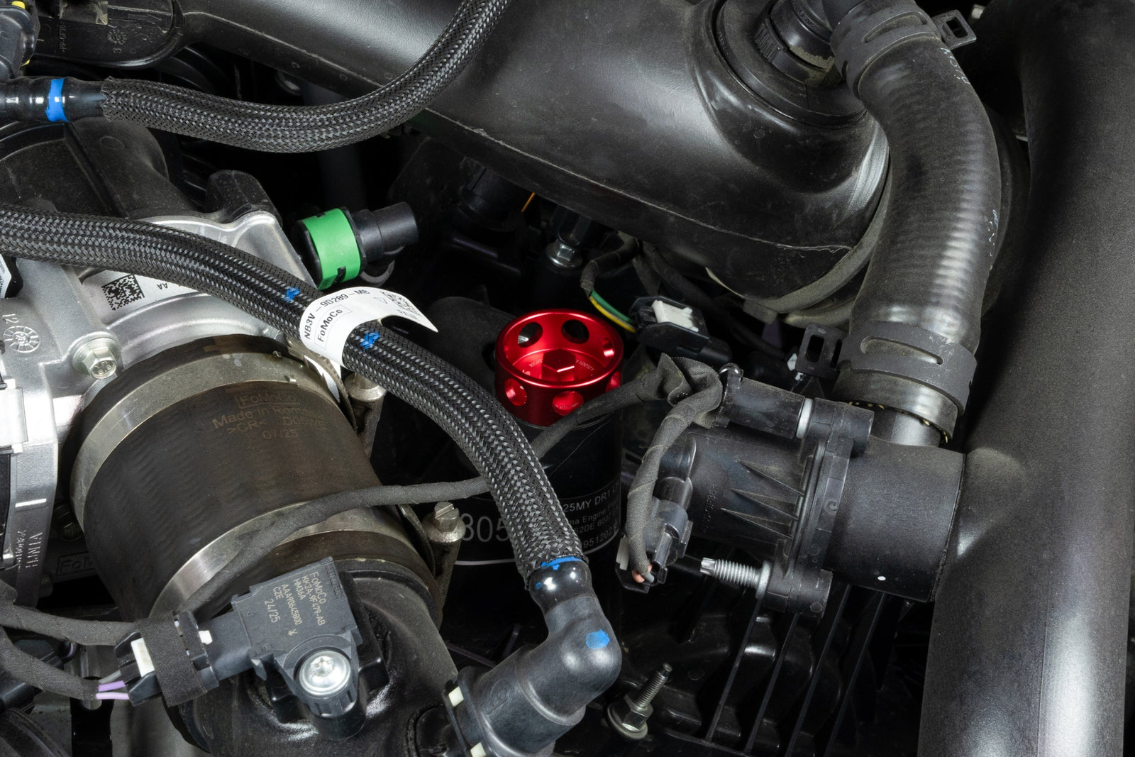 HPS Red CNC Billet Aluminum Engine Oil Filler Cap Neck Sealing For Ford 5269-110R