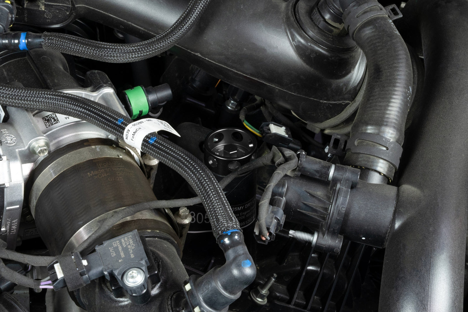 HPS Black CNC Billet Aluminum Engine Oil Filler Cap Neck Sealing For Ford 5269-110WB