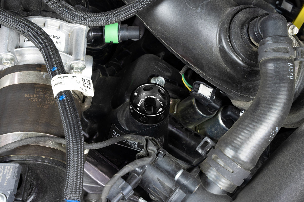 HPS Black CNC Billet Aluminum Engine Oil Filler Cap Neck Sealing For Ford 5269-110WB