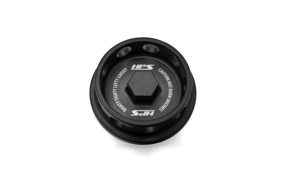 HPS Black CNC Billet Aluminum Engine Oil Filler Cap Neck Sealing For Ford 5269-111WB