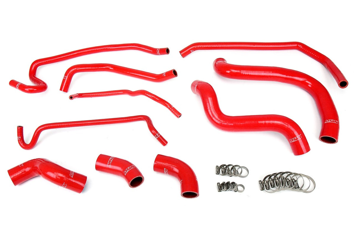 HPS Performance 57-1429-RED Silicone Radiator/Heater Coolant Hose Kit 11-14 Ford Mustang GT 5.0L V8 (Boss 302)