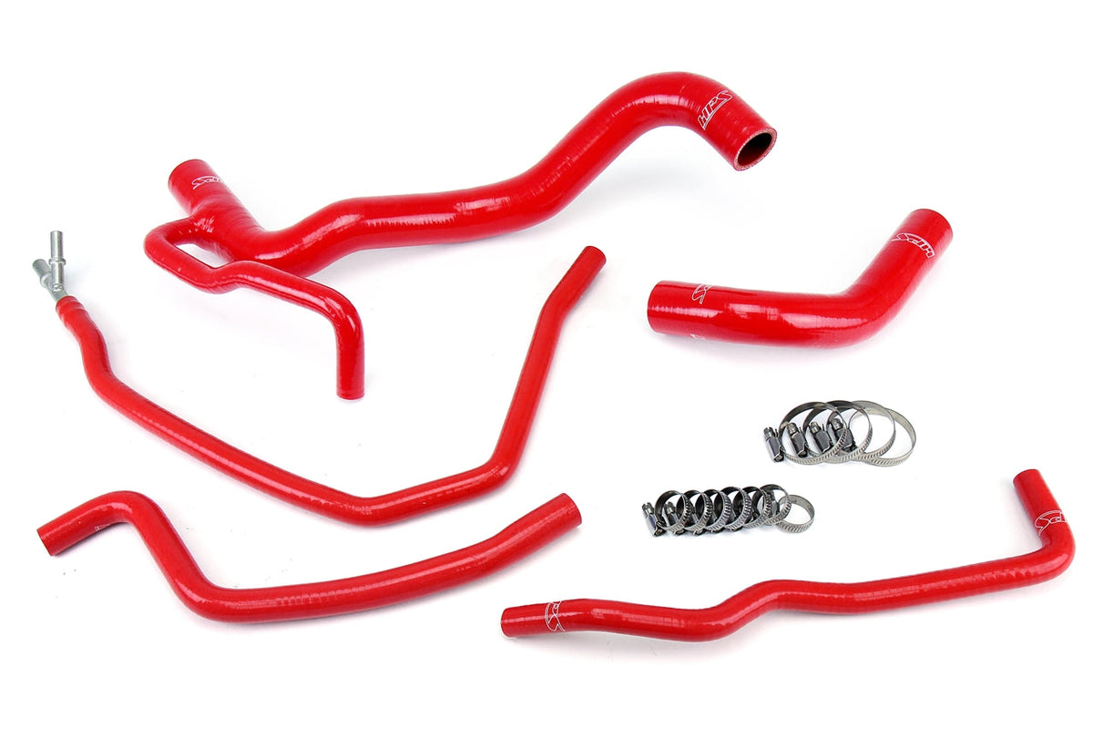 HPS Performance 57-1479-RED Silicone Radiator with Bypass Coolant Hose Kit For 11-15 Scion tC