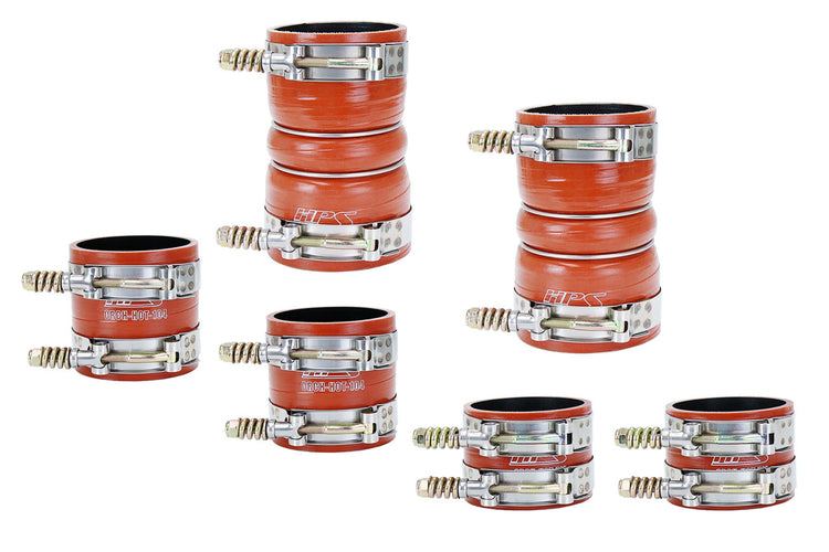 HPS Orange 4Ply Intercooler Hose Kit For 99-03 Ford F250/F350/F450 SD 7.3 Diesel 57-1539