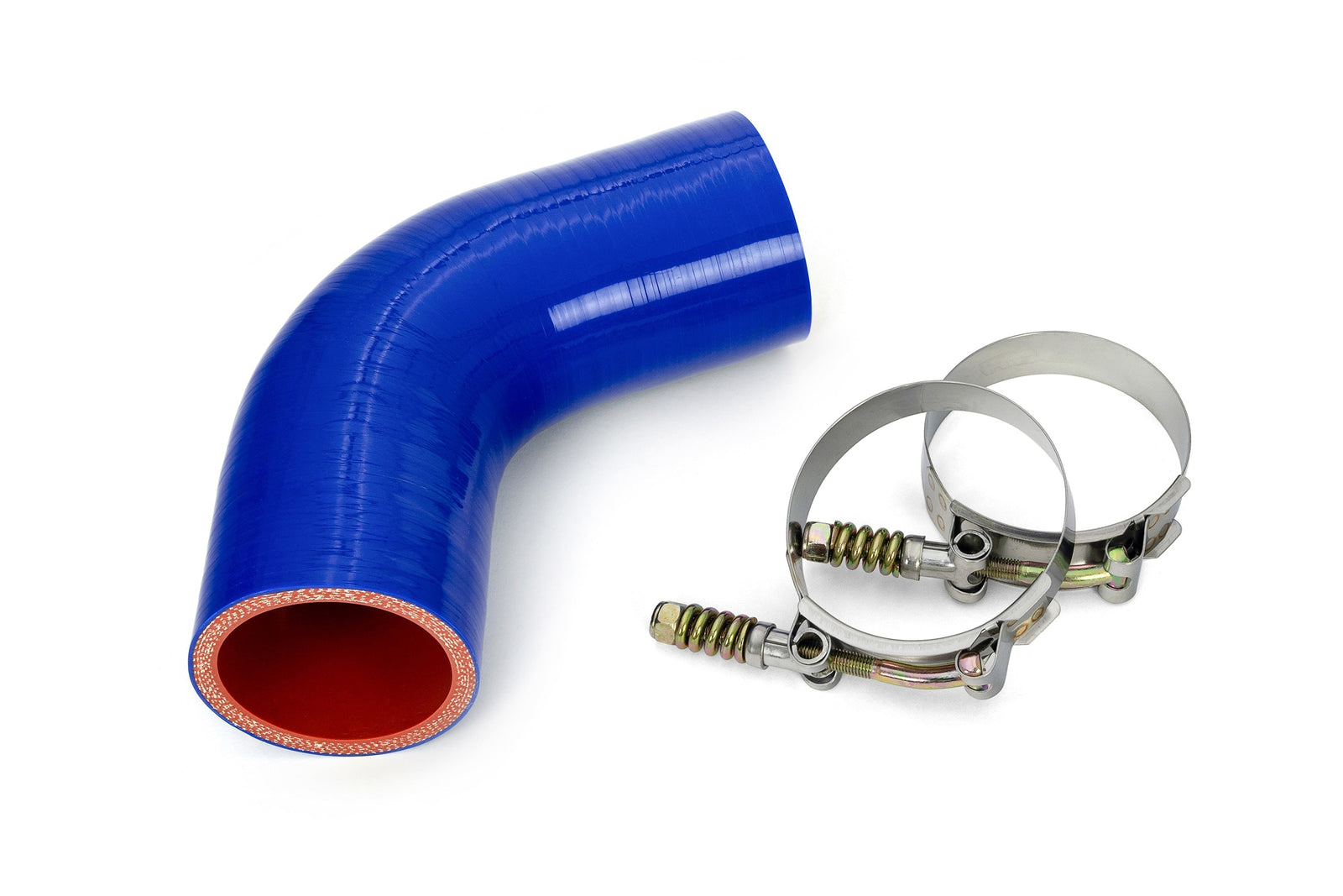 HPS Performance Blue 6-Ply Silicone Transmission Oil Cooler Hose Kit For 08-16 Mack LEU / 08-16 Mack MRU / 10-15 Mack MRU613 / Volvo Mack MP7 Engine Replace OE# 22891994