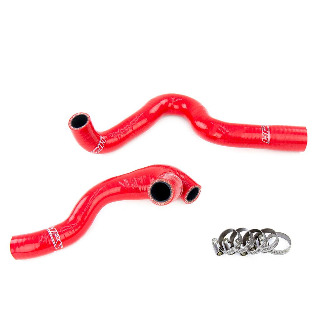 HPS Performance 57-1934-RED Silicone Breather & Bypass Valve Hose Kit For 03-06 Audi TT / VW Golf / Jetta 1.8T Late AWP MK4