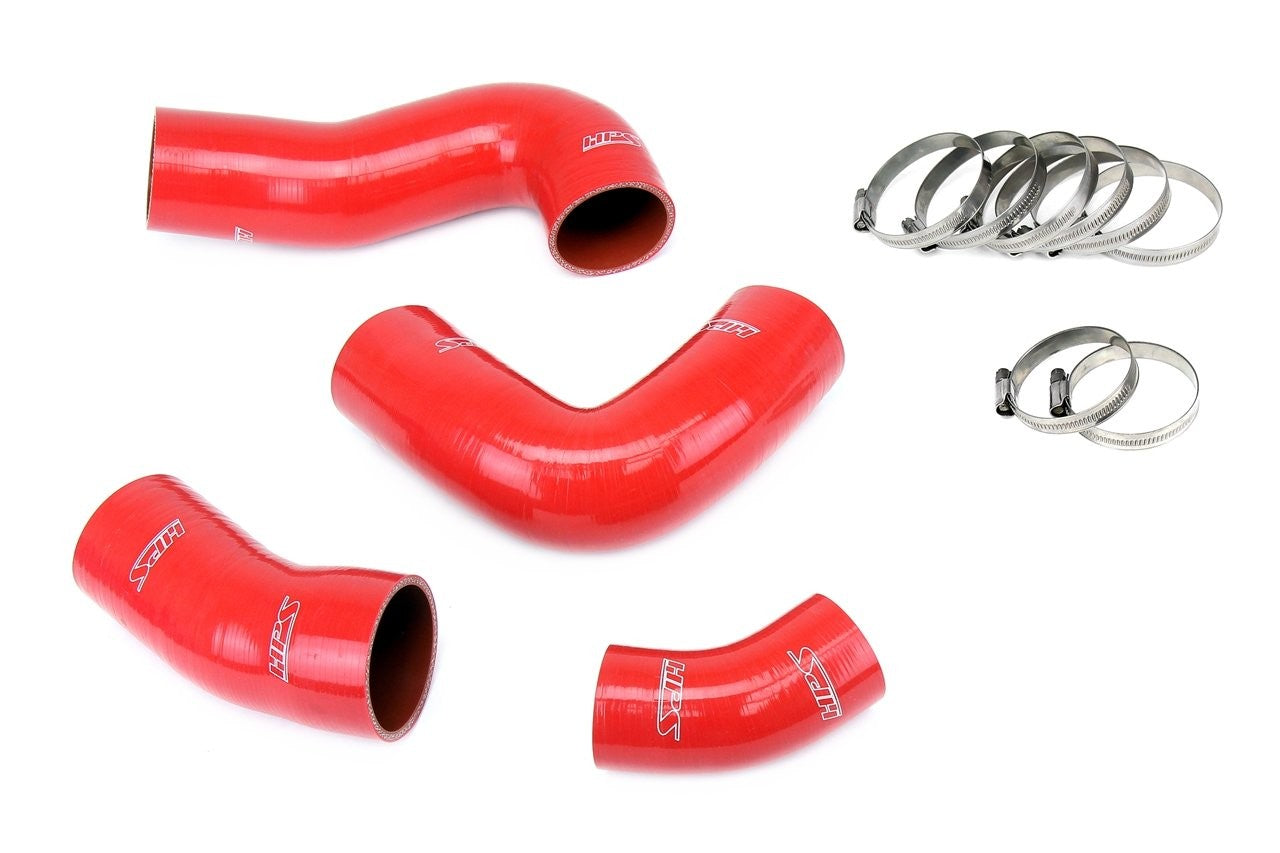 HPS Performance 57-1949-RED Silicone Intercooler Hose Boots Kit For 19-21 Volkswagen GTI MK7 2.0L Turbo