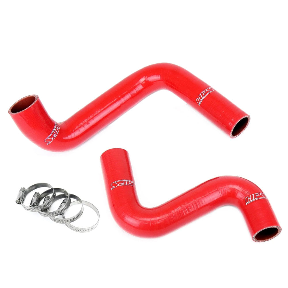 HPS Performance 57-1955-RED Silicone Radiator Hose Kit For Nissan 240SX LS Swap (KA24DE Radiator, 9 o'clock thermo, LS1 water pump)
