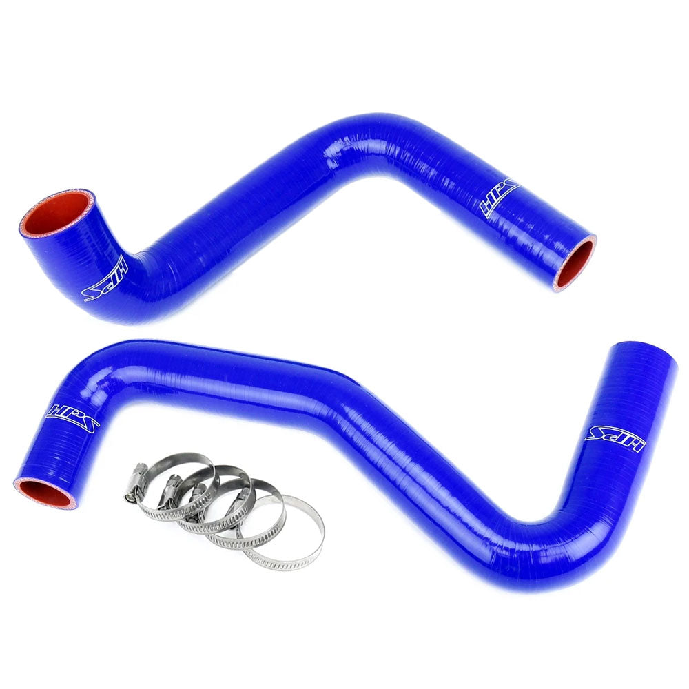 HPS Performance 57-1956-BLUE Silicone Radiator Hose Kit For Nissan 240SX LS Swap (SR20DET Radiator, 9 o'clock thermo, LS1 water pump)