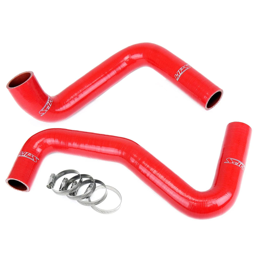 HPS Performance 57-1956-RED Silicone Radiator Hose Kit For Nissan 240SX LS Swap (SR20DET Radiator, 9 o'clock thermo, LS1 water pump)