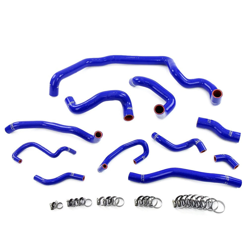 HPS Performance 57-1995-BLUE Silicone Radiator, Heater, Water Pump, And Expansion Tank Hose Kit For 07-12 Cooper 1.6T N14 Manual Trans