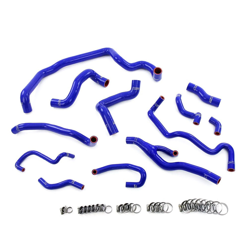 HPS Performance 57-2000-BLUE Silicone Radiator, Heater, Water Pump, And Expansion Tank Coolant Hose Kit For 07-10 Cooper 1.6L Turbo N14 AT